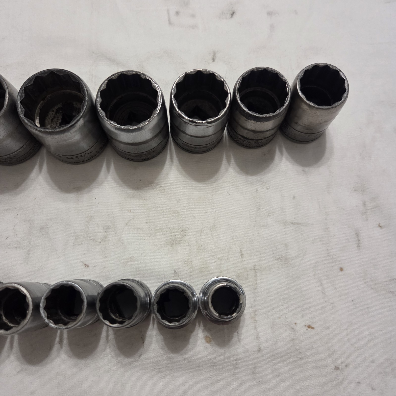 Vintage SK Tools 14pc 7/16″ – 1-3/16″ 12pt SAE Socket Set 1/2″ Drive Made In USA