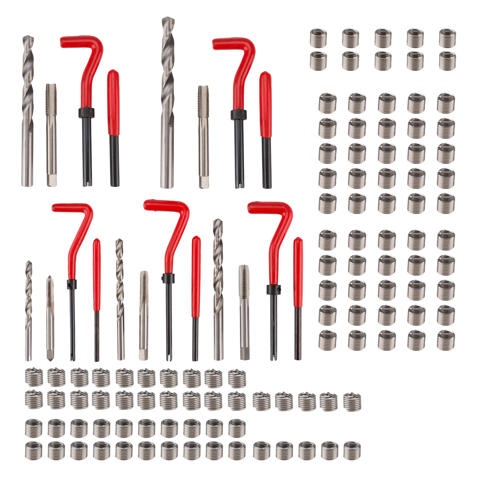 131PCS Thread Repair Kit HSS Drill Helicoil Repair Kit M5 M6 M8 M10 M12 w/Case