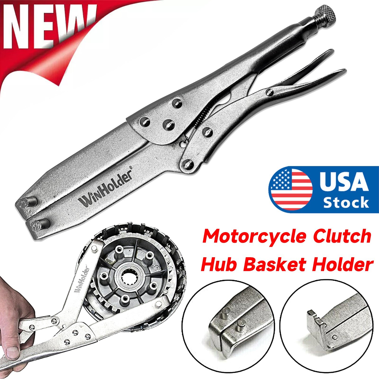 Motorcycle Clutch Hub Basket Holder Flywheel Holding Hand Tool Lockable Clamping