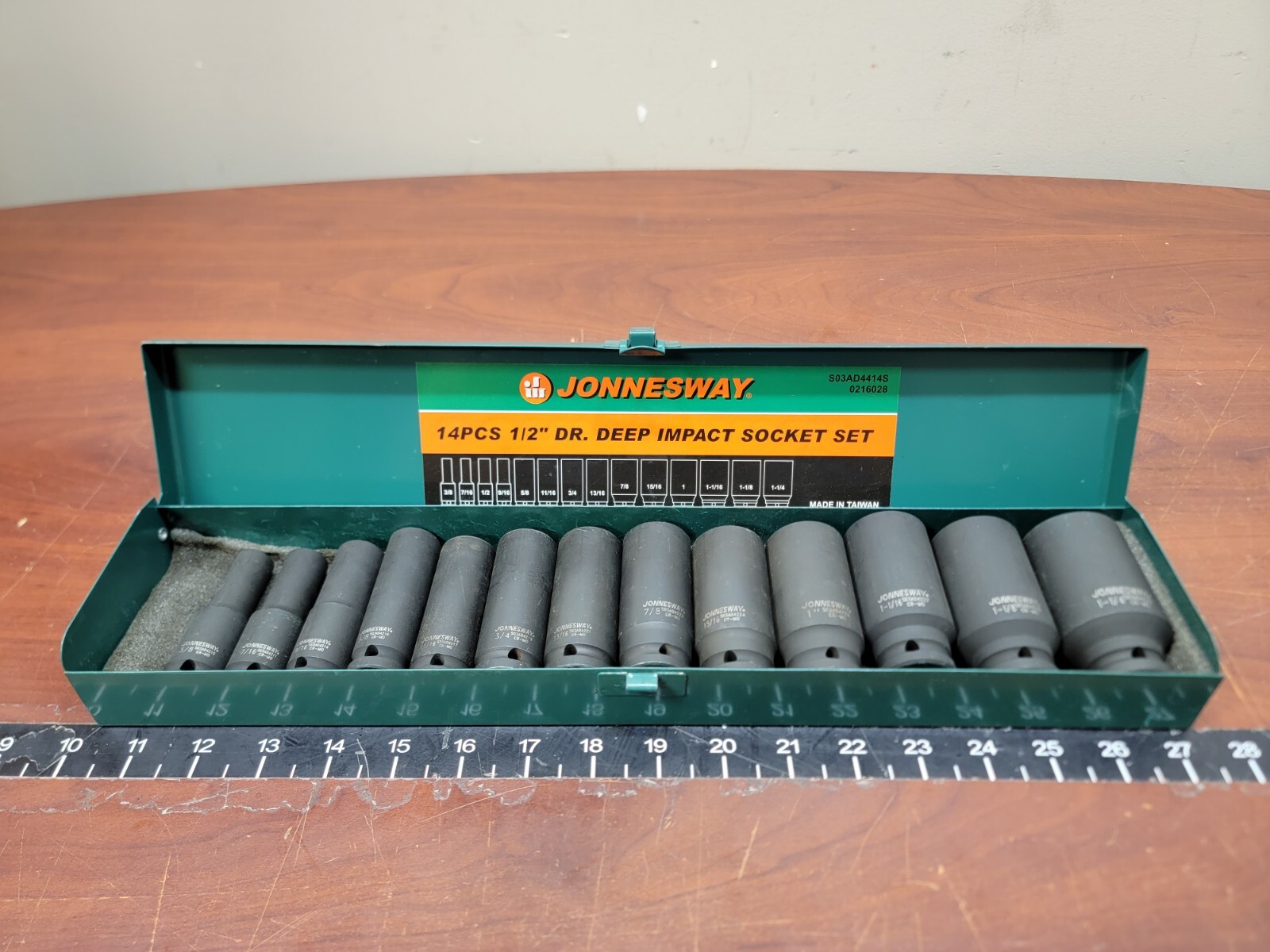 Jonnesway S03AD4414S 14pc 1/2″ Dr. Deep Impact Socket Set
