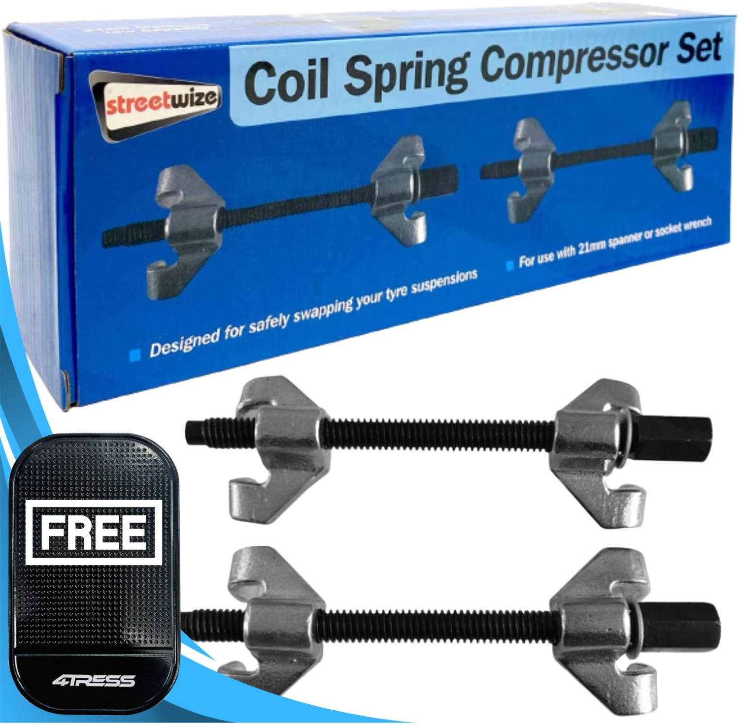Coil Spring Compressor Tool Pair For Car Heavy Duty Carbon Steel SWTOOL60. Mat?
