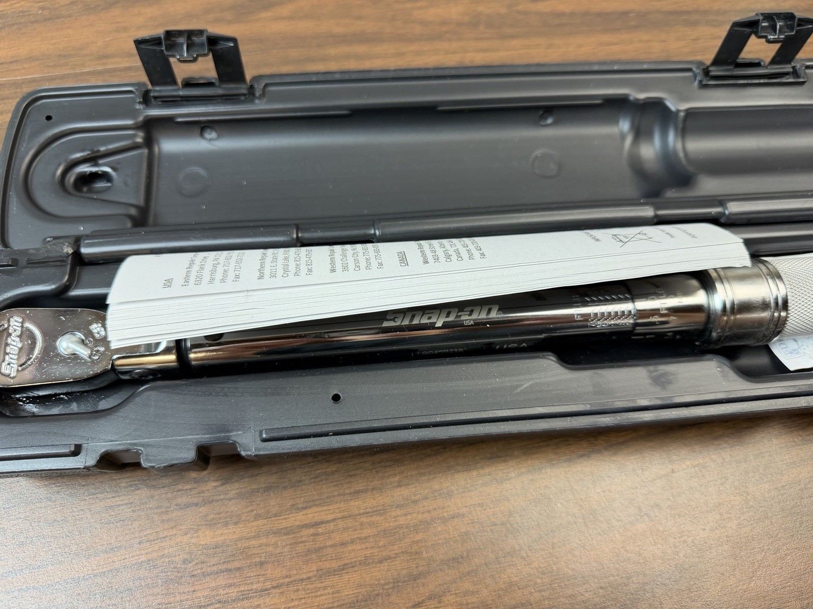 NEW Snap-on QD2FR75B 3/8 Drive SAE Adjustable Click-Type Flex-Head Torque Wrench