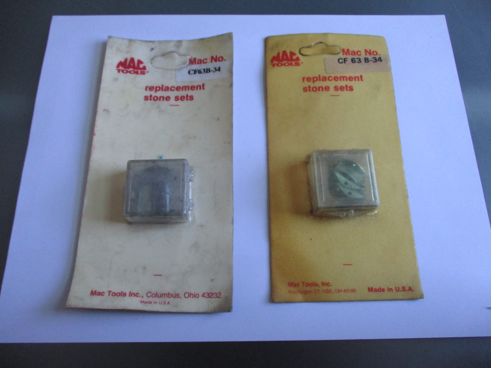 2 MAC TOOLS Replacement Stone Set , Part# CF63B-34 3/4″ (each has 3 Med Grits)