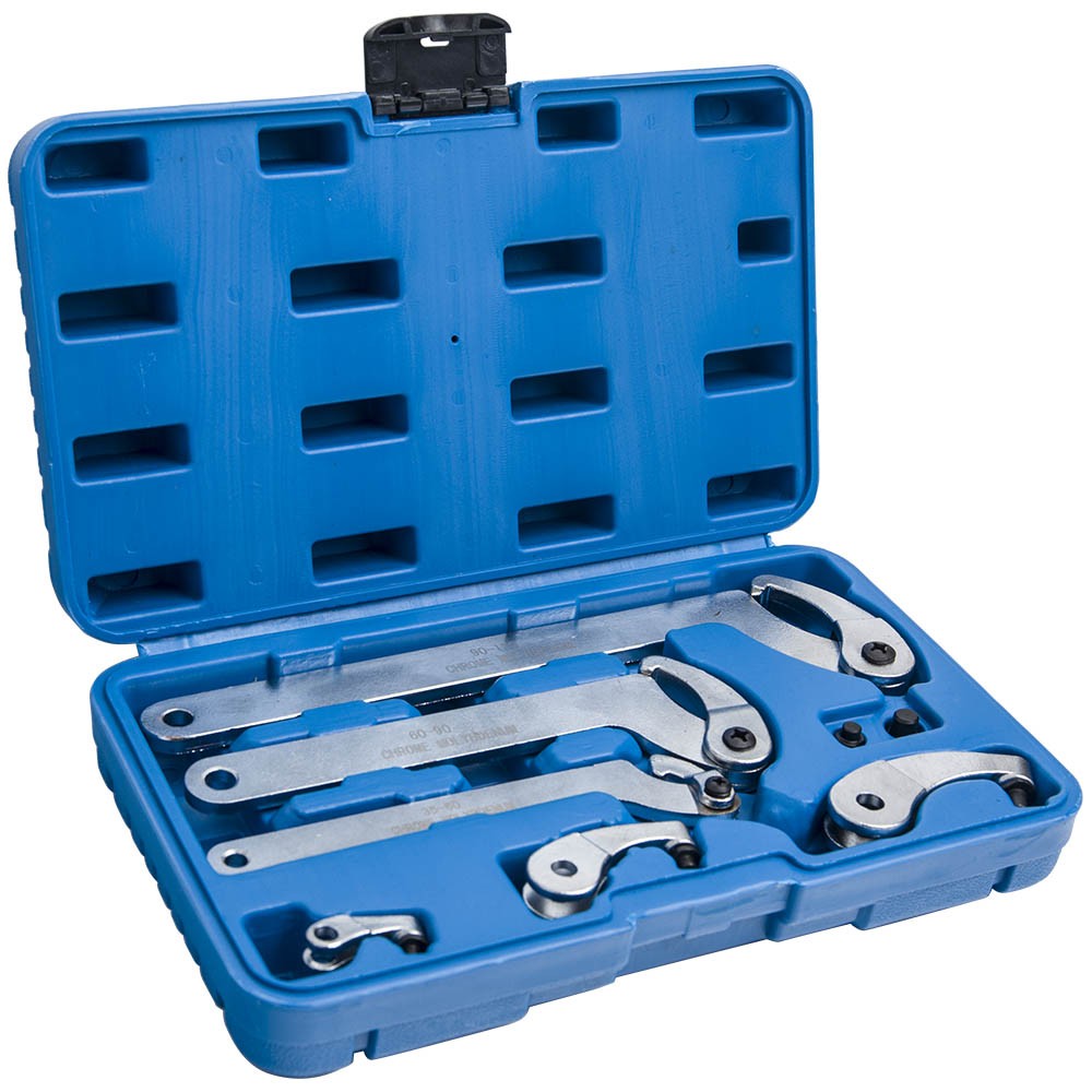 Adjustable Hook & Pin Spanner Wrench Tool Set Locking Nut Wrench 35-120mm New