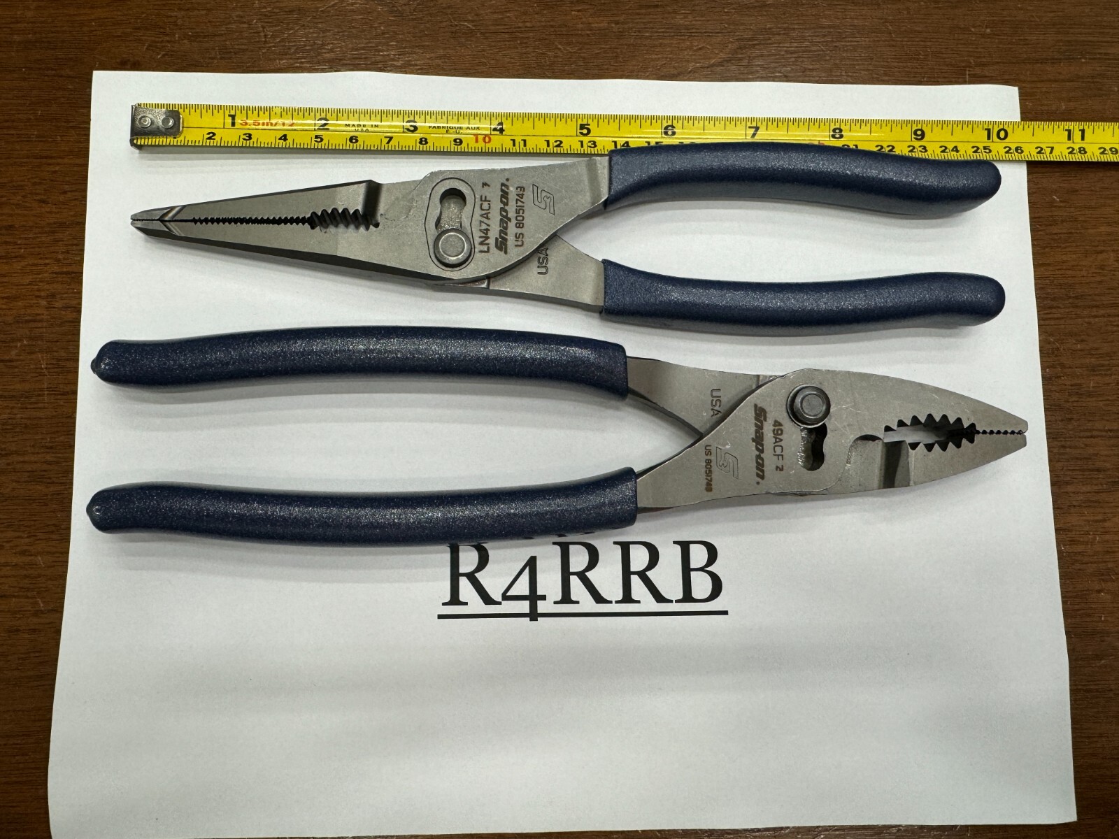 Snap-on Tools NEW POWER BLUE Soft Grip LONG LEVERAGE Plier Lot Set LN47ACF 49ACF