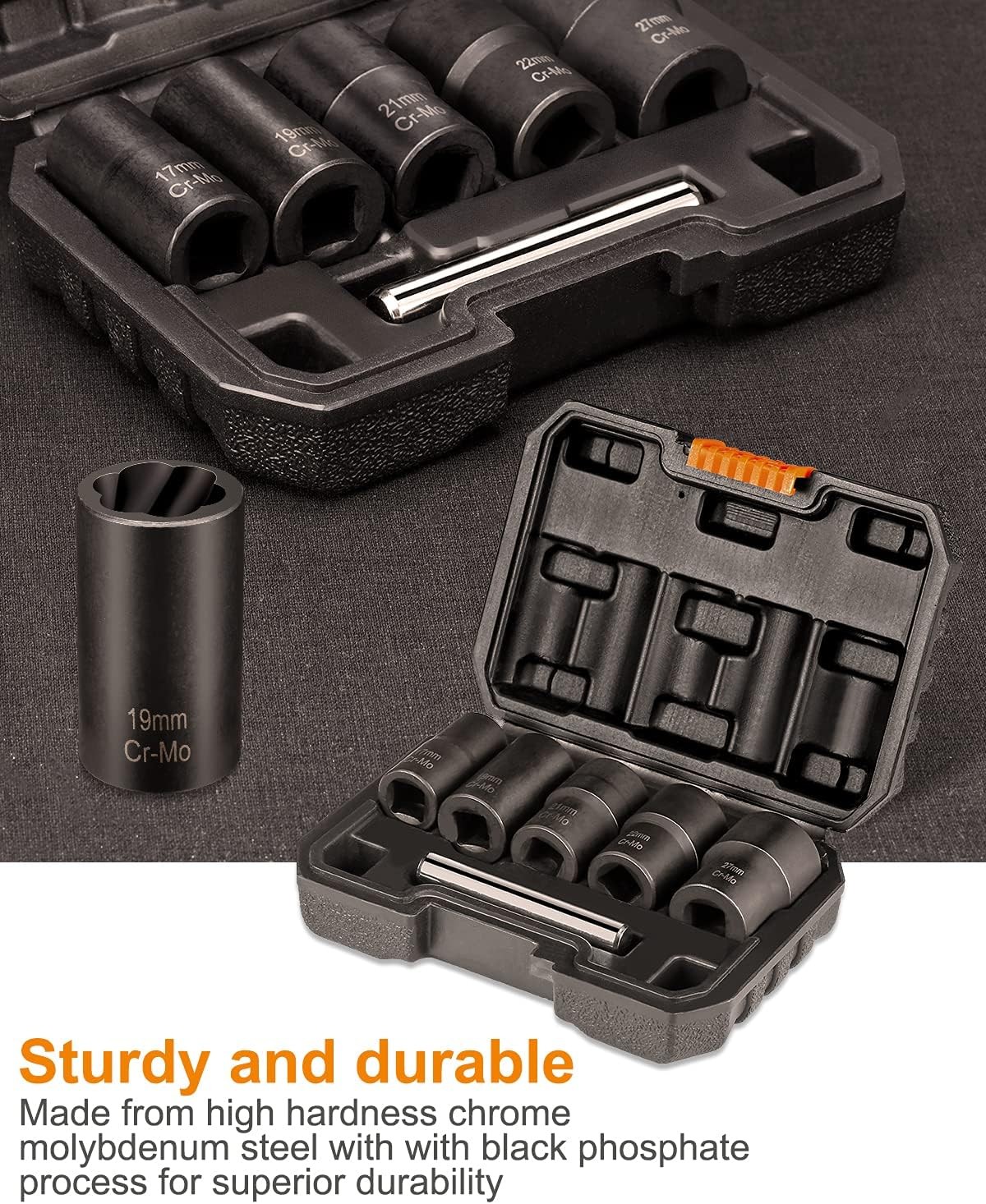 1/2 Inch Drive Lug Nut Removal Tool, 6 Pieces Wheel Lock Removal Kit, Lug Nut
