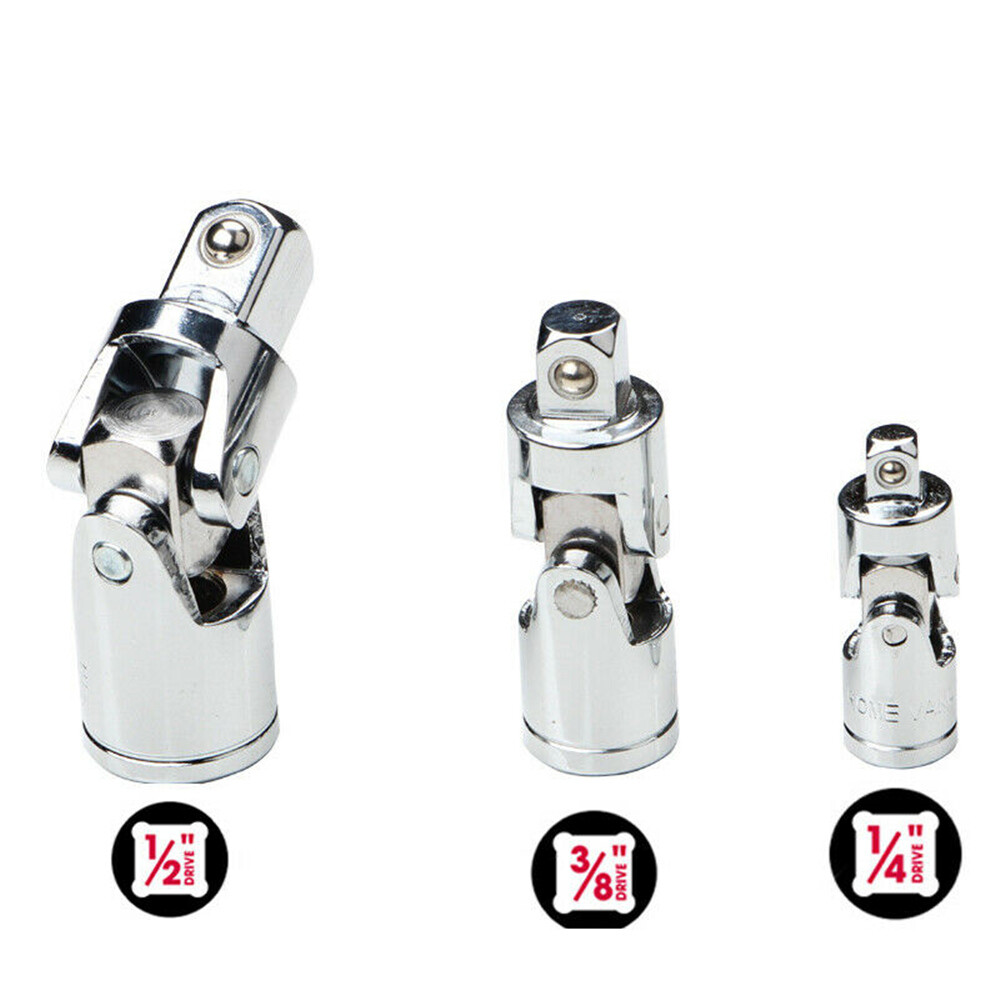 3PCS Impact Socket Wrench Adapter Set — Universal / Swivel — 1/2 3/8 1/4 Drive