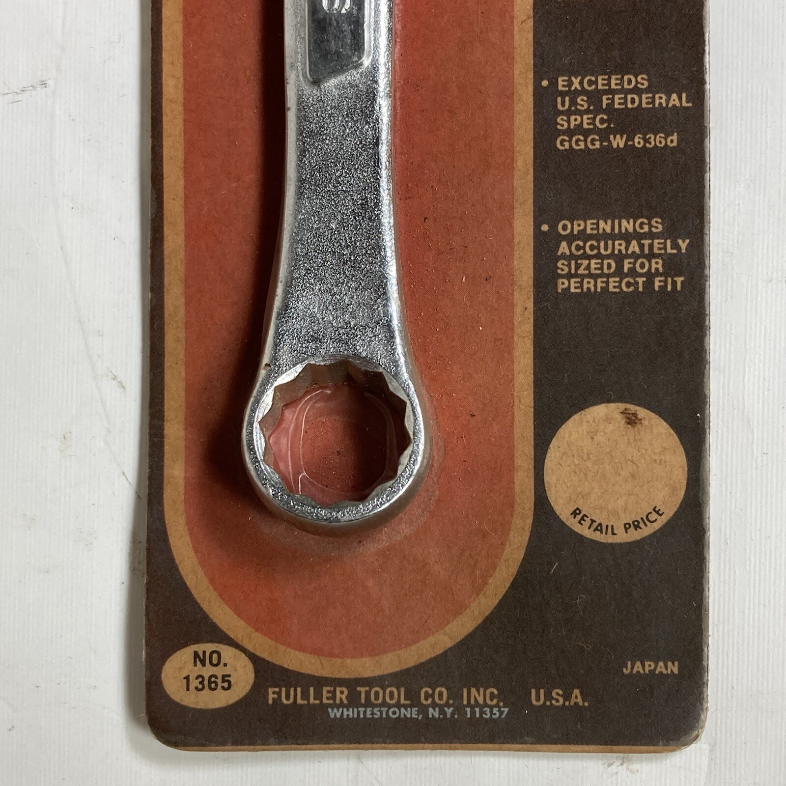 Vintage Fuller 11/16 Combination Wrench Made In Japan NO. 1365 Vanadium Steel