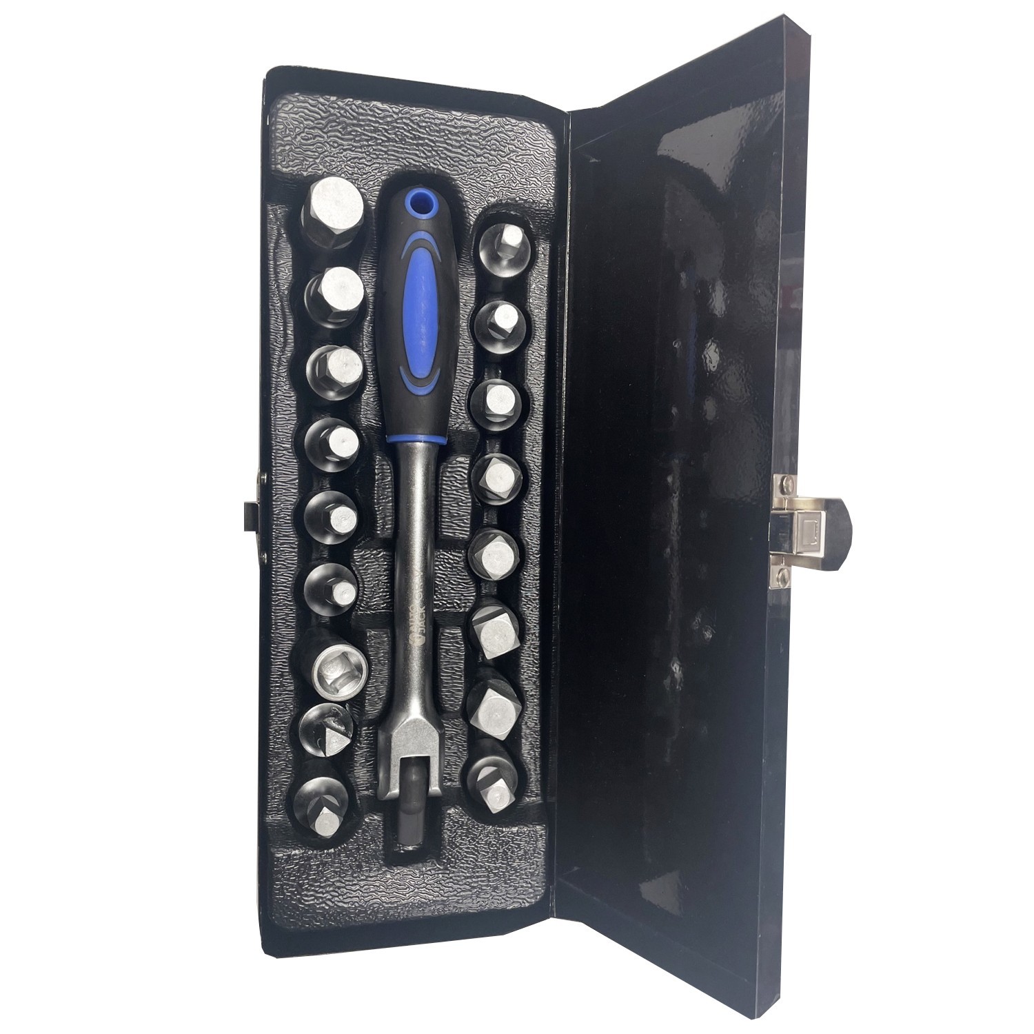 Sump Plug Key Set 18pc 3/8″ Drive Hex Square Triangle Oil Drain Tool Kit Case