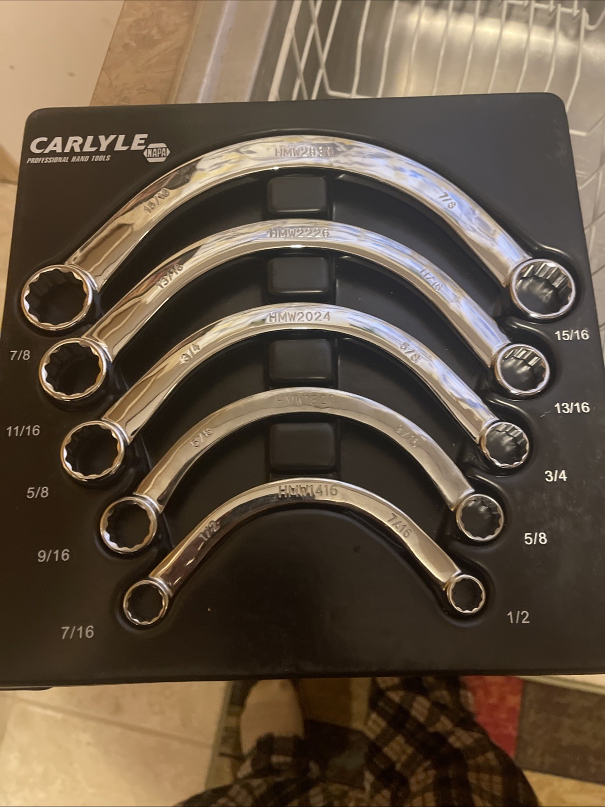 CARLYLE Tools 5 Piece SAE 12 Pt Double Box Half Moon LIGHTLY USED!