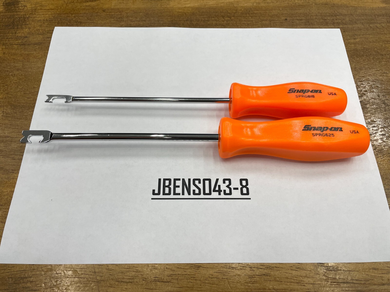 Snap-on Tools USA NEW 2 Piece ORANGE Hard Handle Push-Pull Spring Tool Lot Set