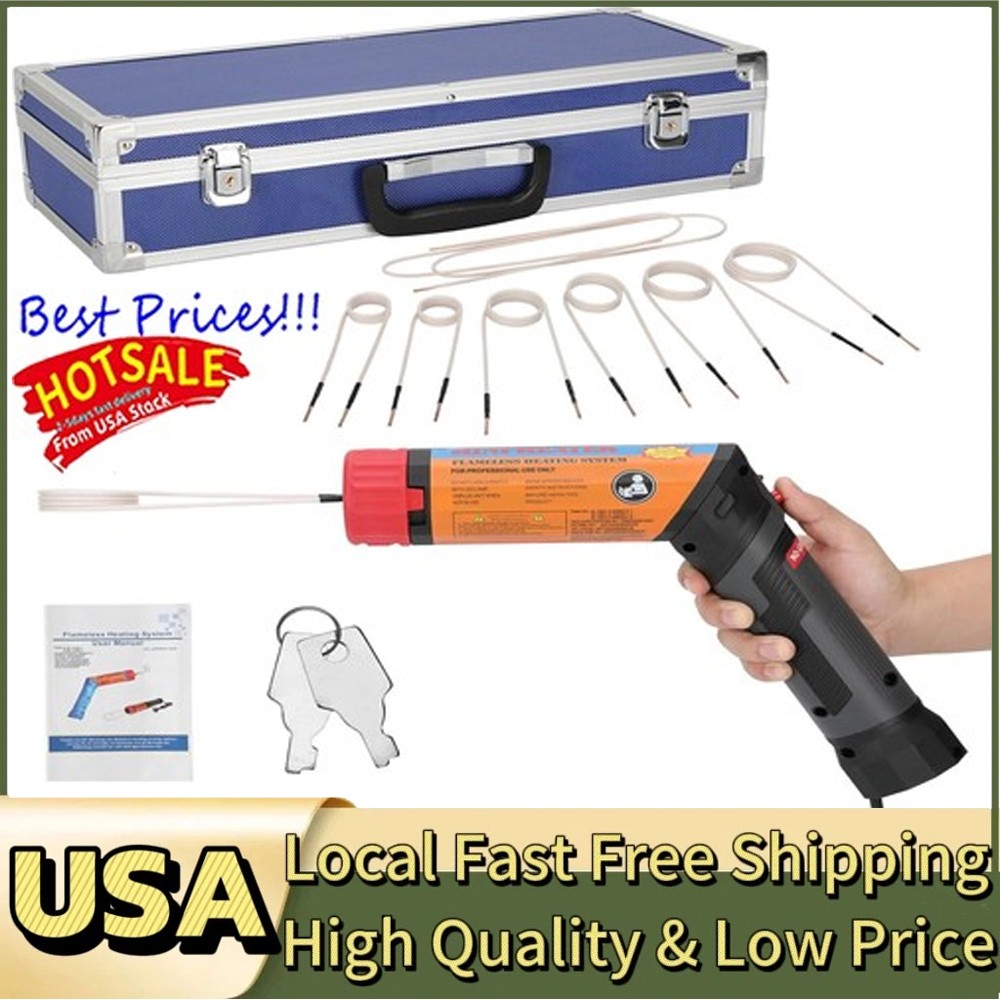 1100W Magnetic Induction Heater Kits Tool for Automotive Heat + 8 Coil
