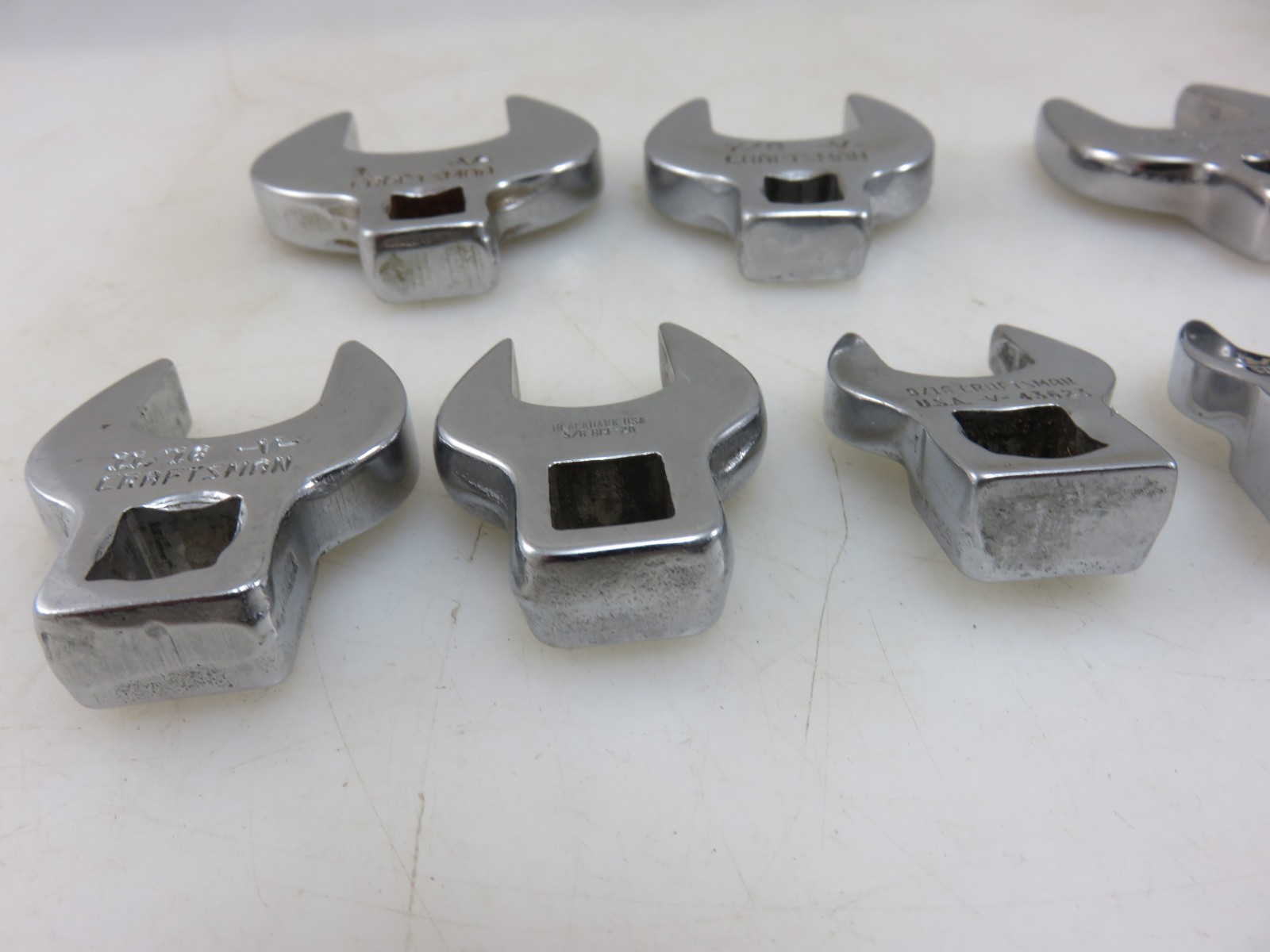 Craftsman -V- & Others Crowfoot Wrench Set 10pc Set 3/8″Dr. 3/8″-1″ Vintage USA