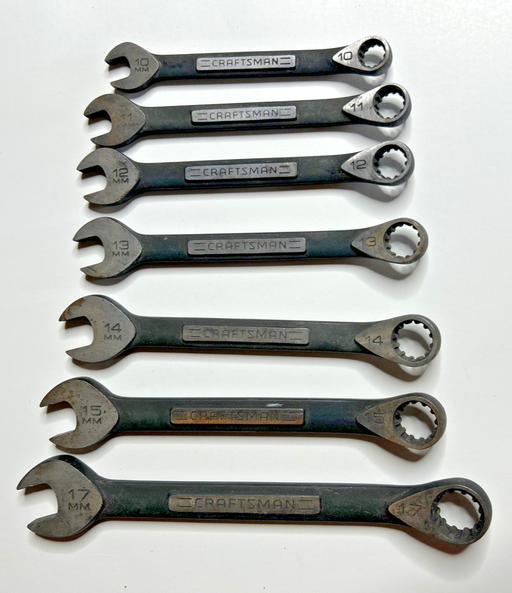 Craftsman Black Oxide Spline Metric Combination Wrench Set 7 Pc 10-17mm 16 NA