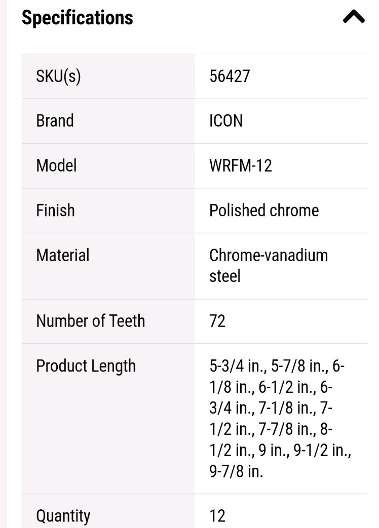 ICON Professional Flex-Head Ratcheting Combination Wrench 12-Pc 56427 WRFM-12