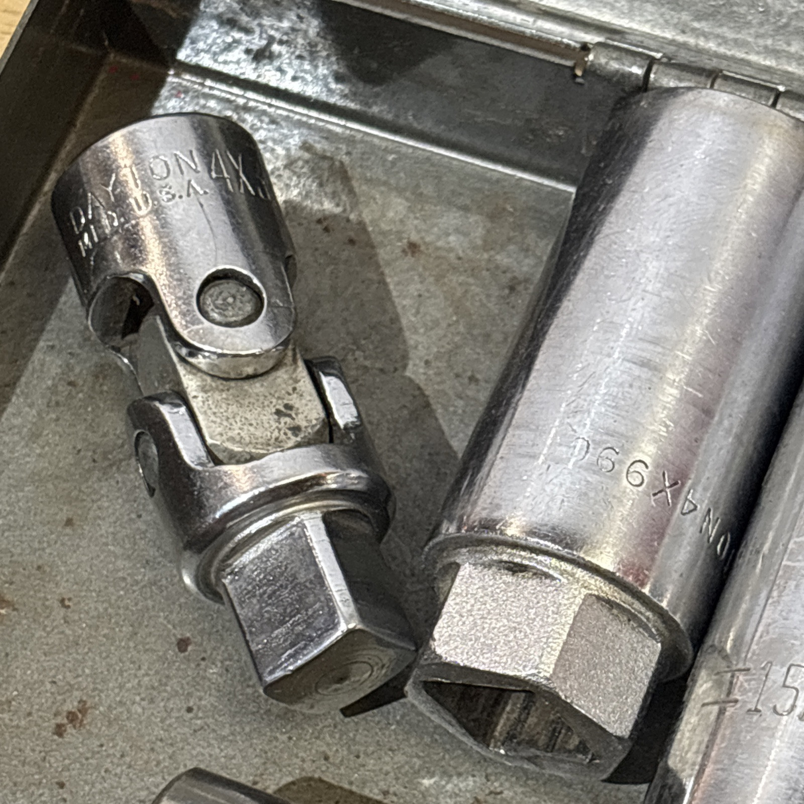 Dayton SAE Deep Socket Set 1/2″ Drive 12 Point 1/2″ to 15/16″ W/ Case Vtg USA