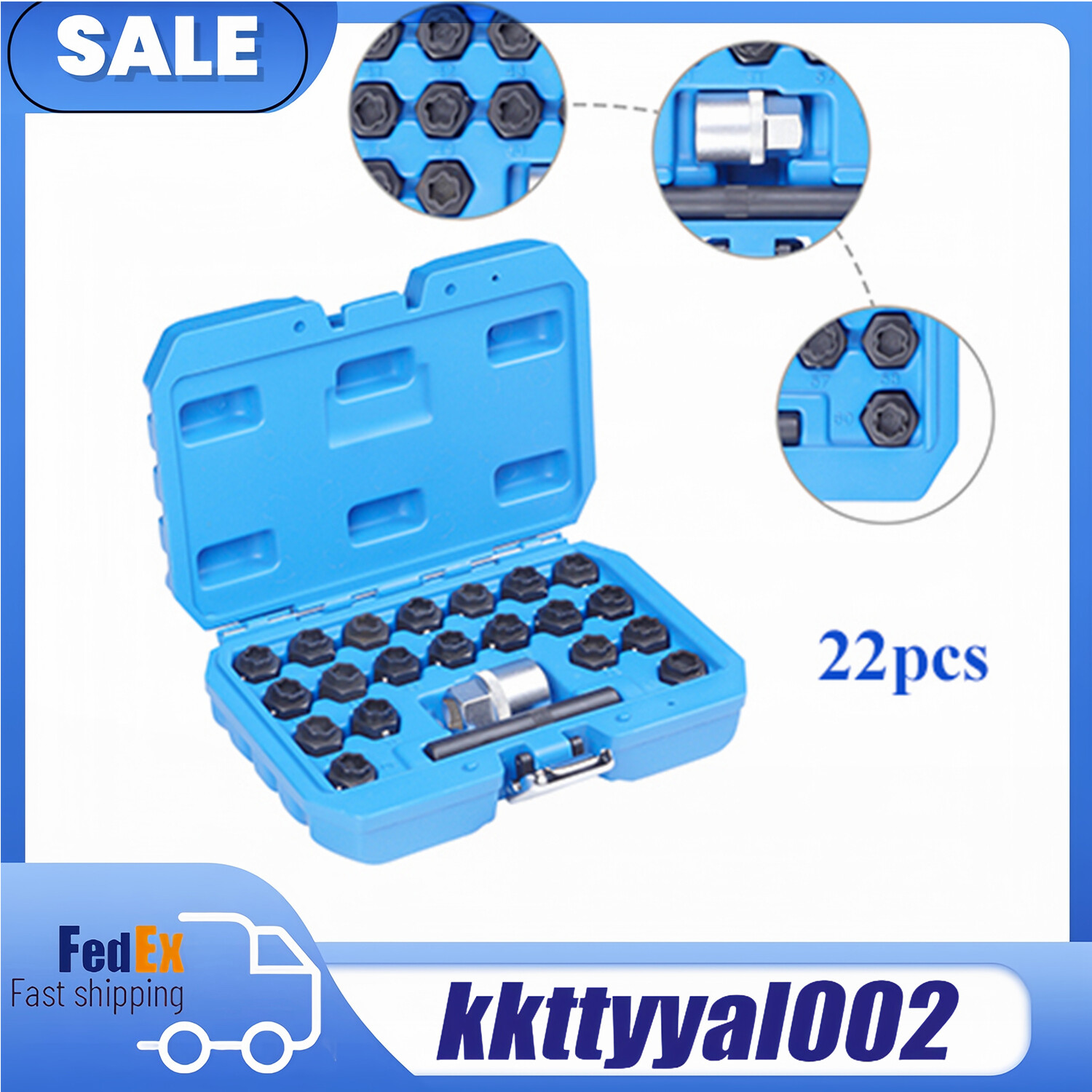 22pcs Fits BMW MASTER LOCKING WHEEL Anti-Theft NUT KEY SET REMOVAL LOCK Socket