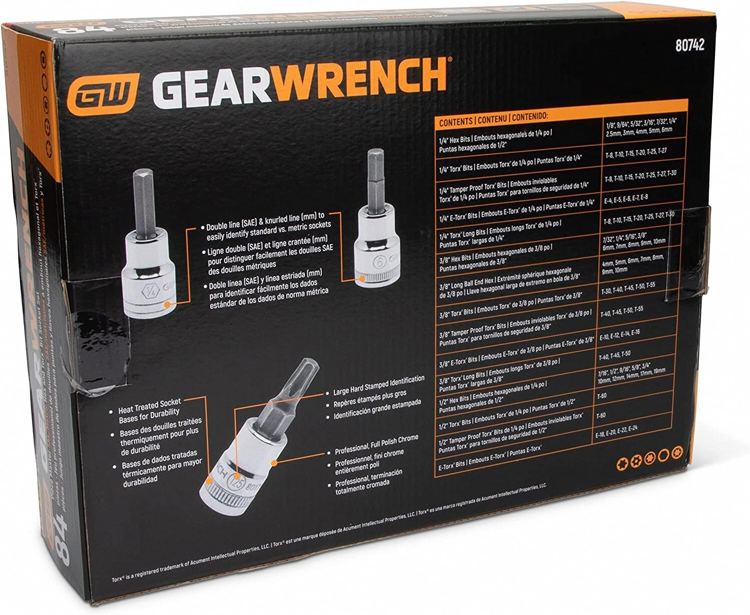 GEARWRENCH 80742 Master SAE/Metric Hex And Torx Bit Socket Set – 84 Pc.
