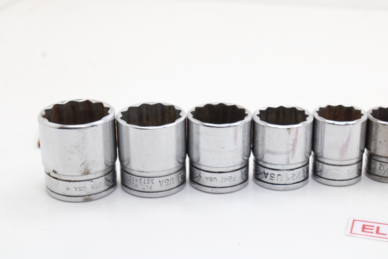 Snap-on F081 – F281 1/4-7/8″ 3/8″ Drive 12 Point 12 Piece SAE Chrome Set USA