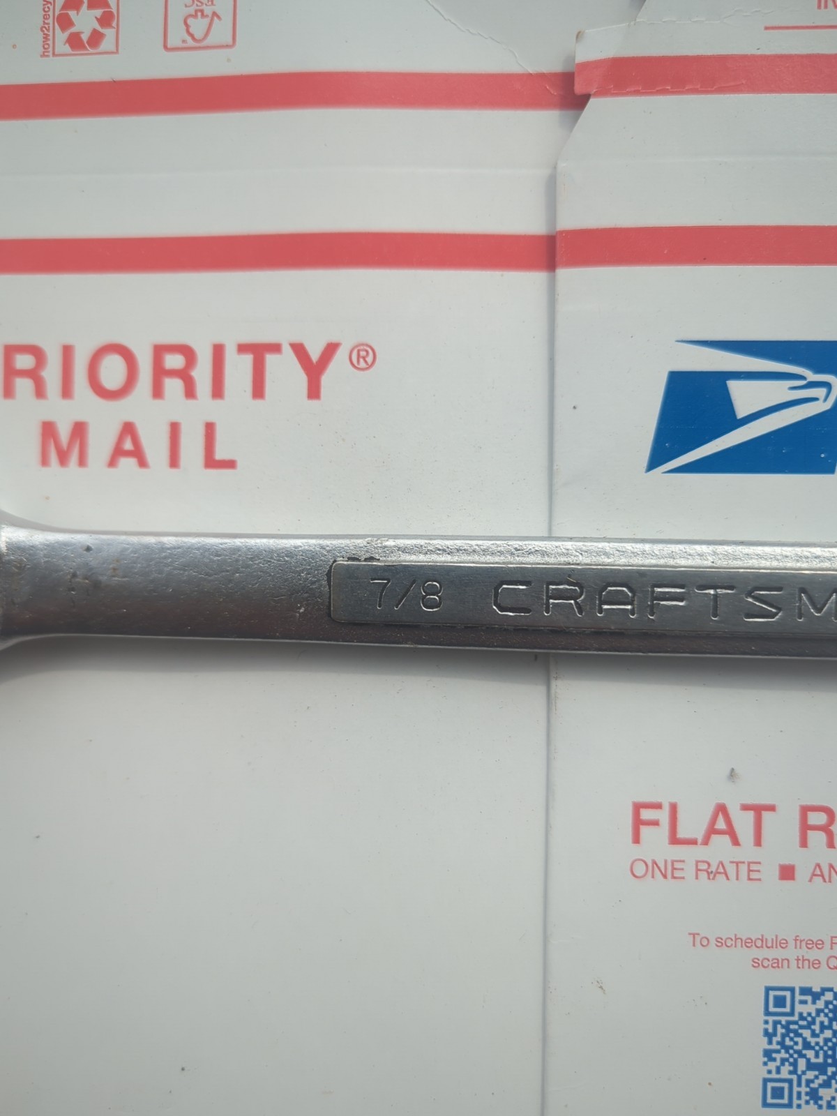 Craftsman 7/8 Inch Combination Wrench W 44703 Vintage USA