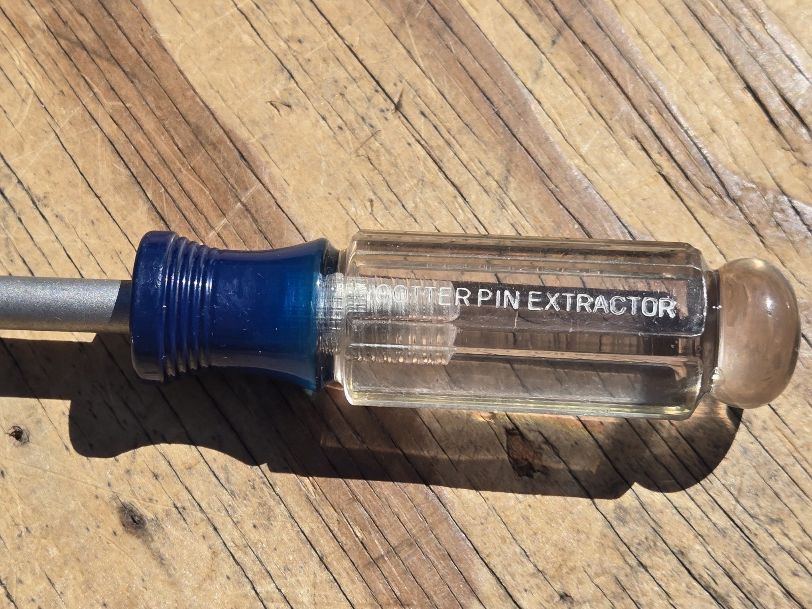 Vintage SEARS Craftsman Cotter Pin Extractor 4319 K WF Made in USA Clear & Blue