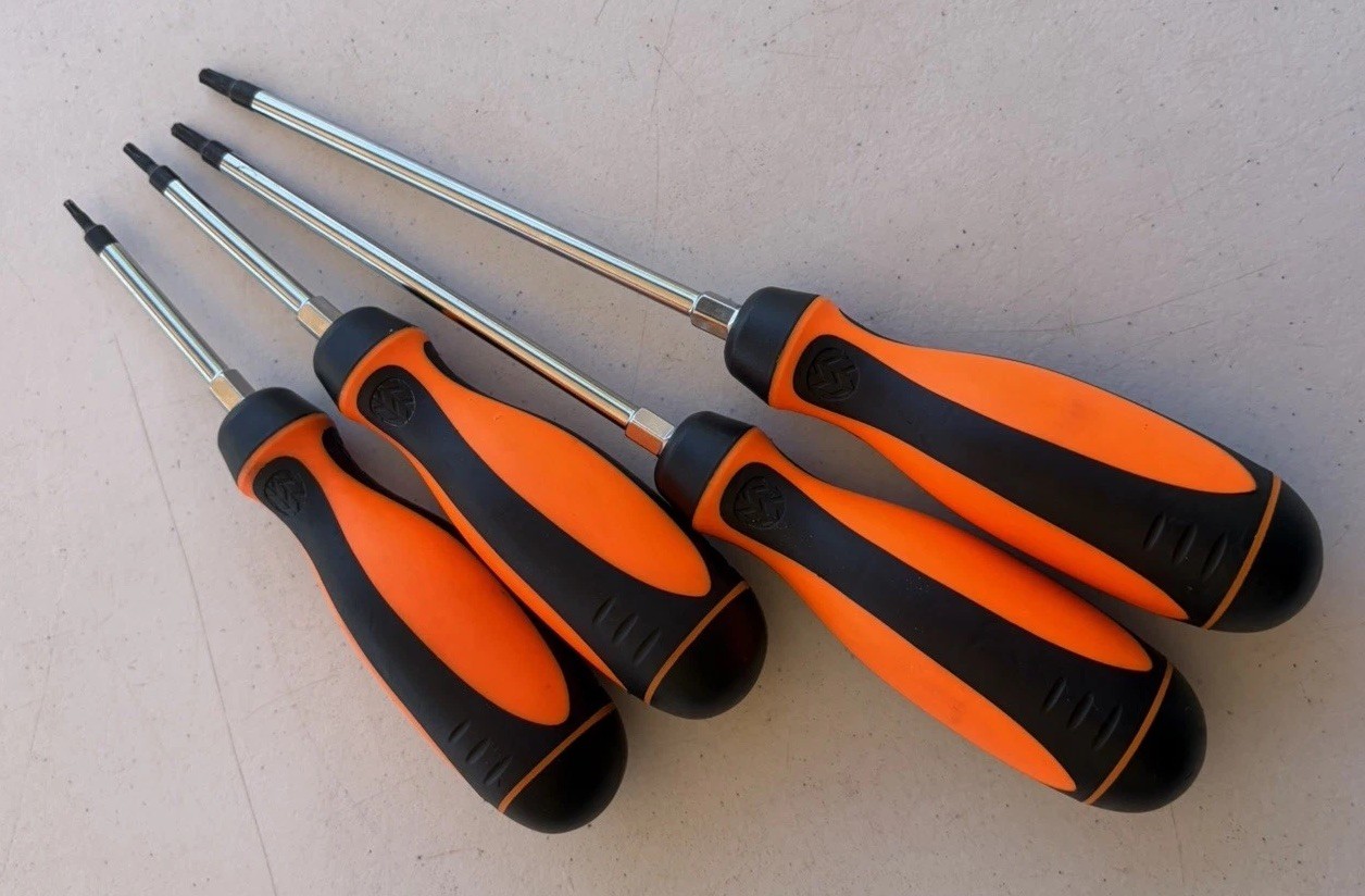 Mac Tools 4pc Torx driver set Orange Handles T10 T15 T20 T25