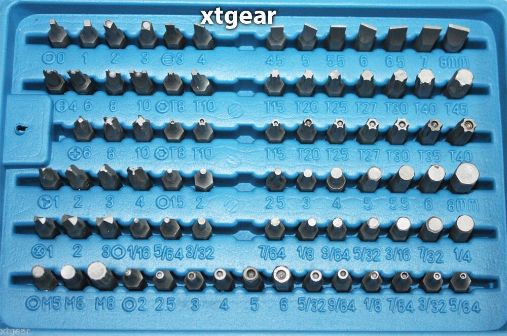 98pcs Security Bit Set Torx Star Tamper Screws Hex Key Phillips Slotted Tri Wing