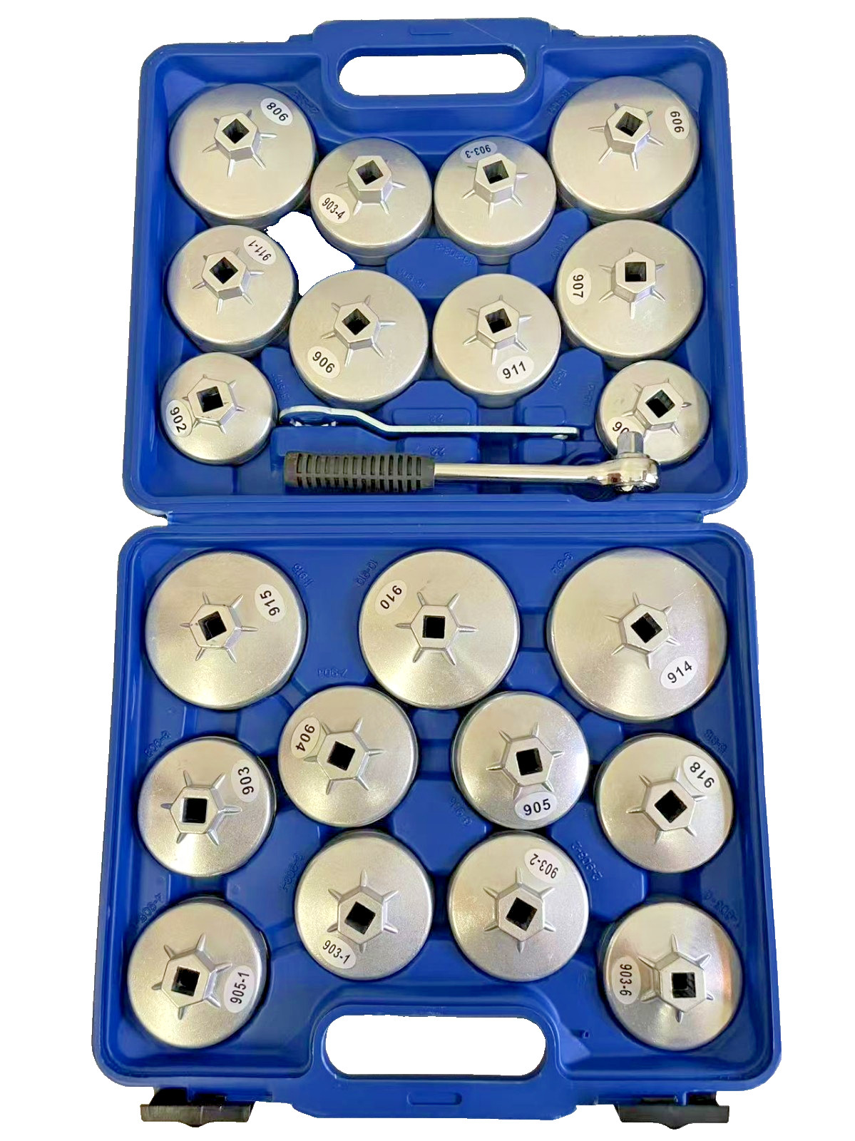 23Pc Aluminum Oil Filter Cap Wrench Socket Removal Tool Set