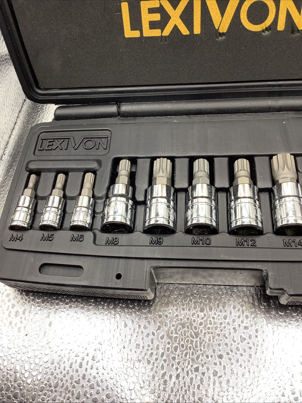 Lexivon XZN Triple Square Spline Bit Socket Set Premium M4-M18 ….New Open Box