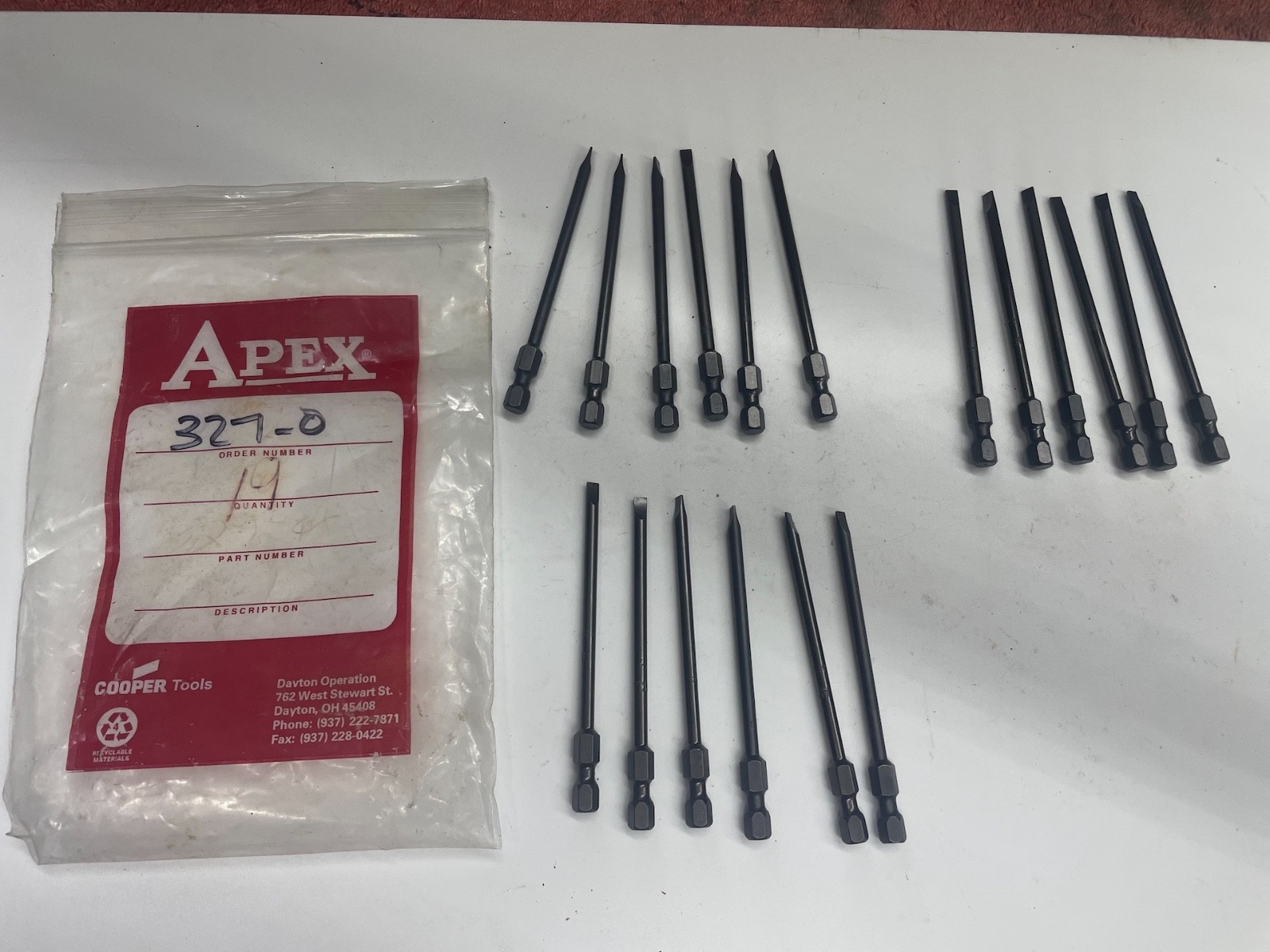 Apex 327-0, 3-1/2″ Slotted Power Drive Bit, 1/4″ Hex, (pack 0f 6)