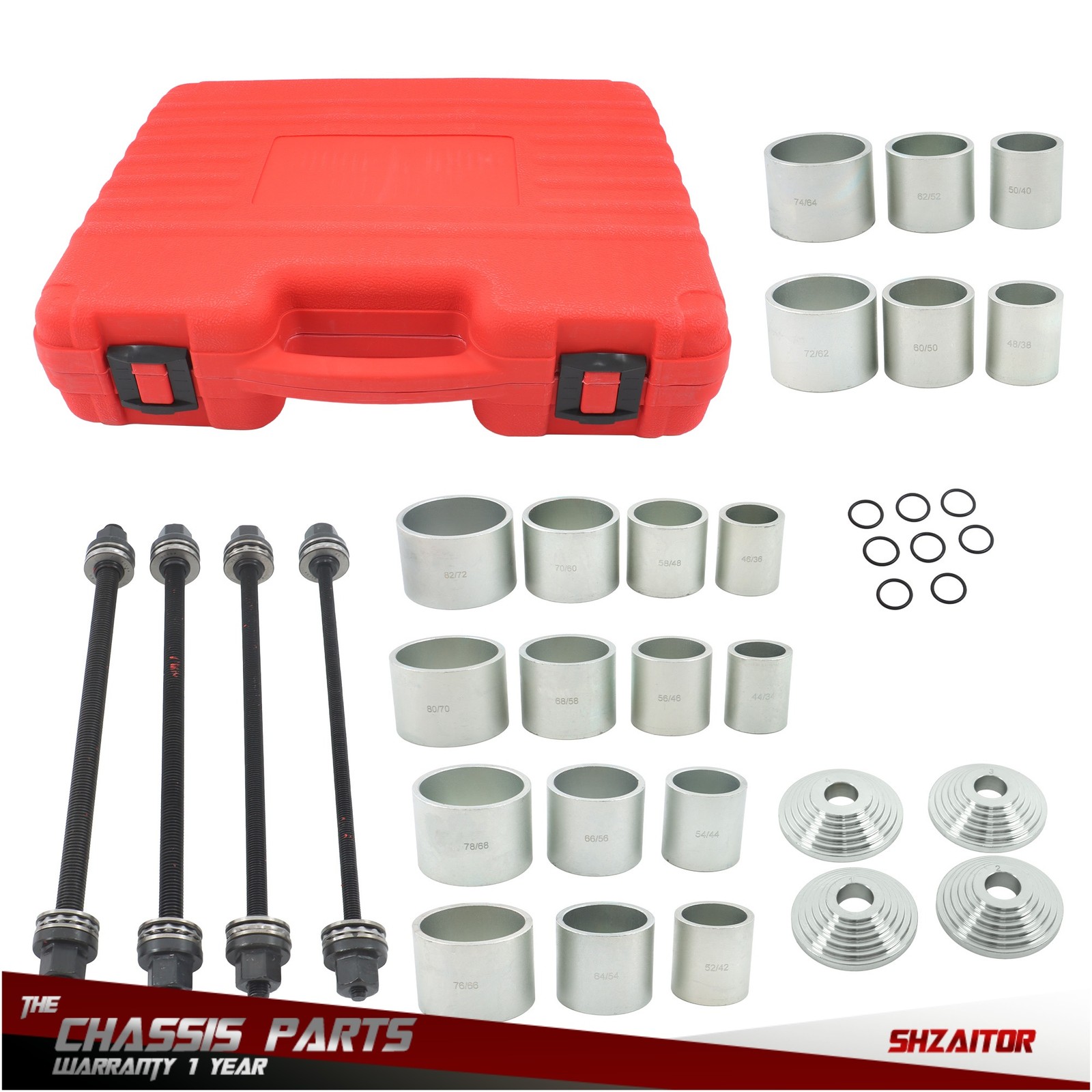 28Pcs Universal Press Pull Sleeve Kit Bearing Bushing Removal Installation Tool
