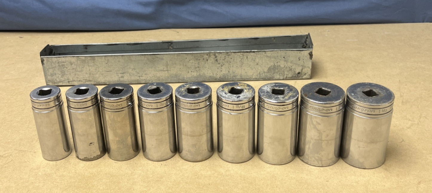 SNAP-ON 1/2″ Drive Deep Socket Set 6 Point TS Series Lot Of 9 – In Description