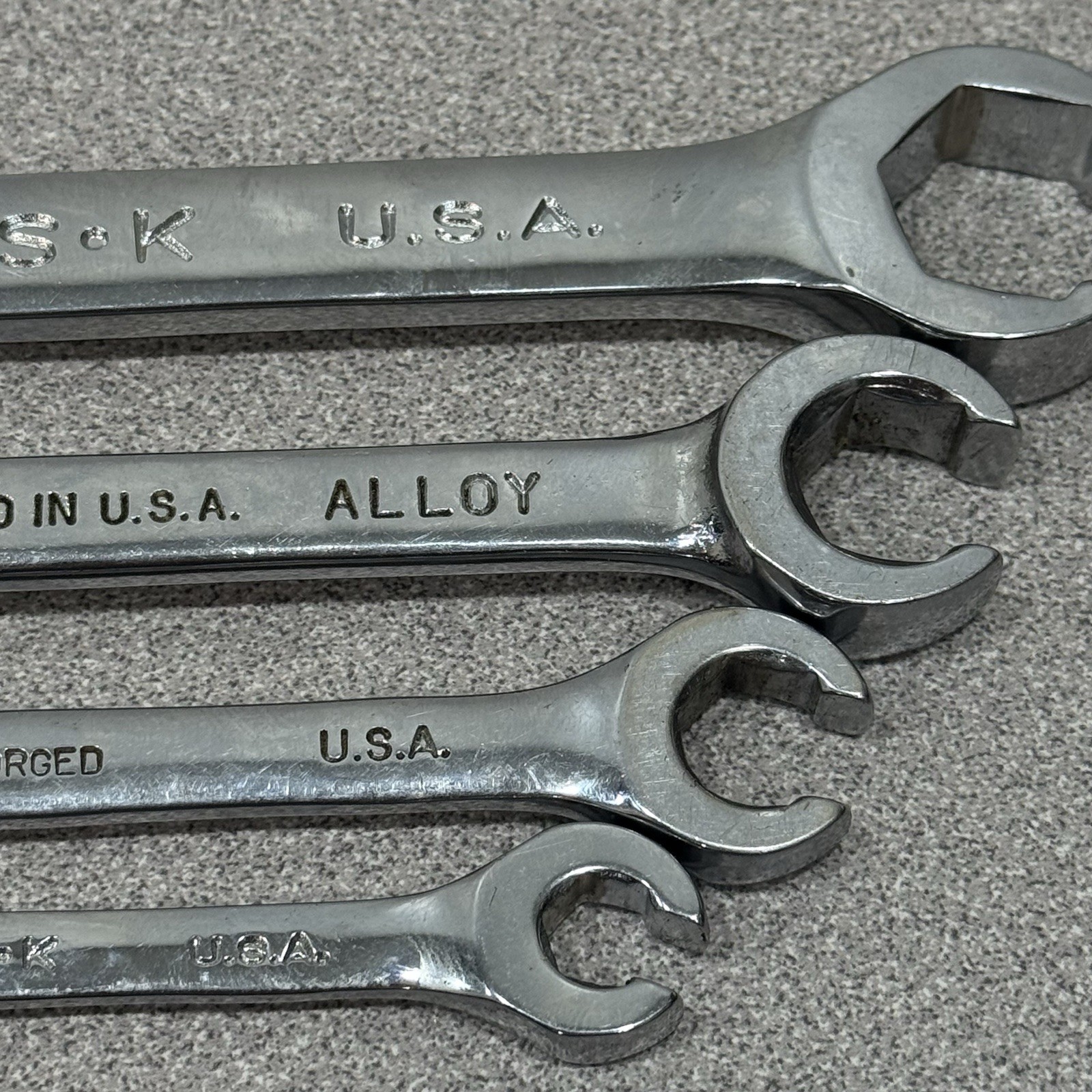 (4) SK Tools SAE Double Flare Nut Line Wrench Set 1/4”—3/4” USA Made