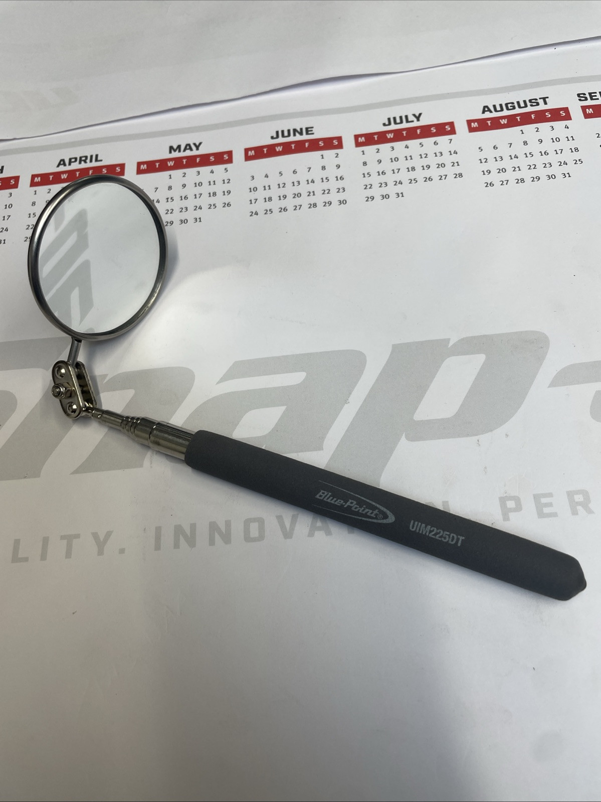 blue point 3ft extending mirror easy carry pocket size adjustable Snapon Grey