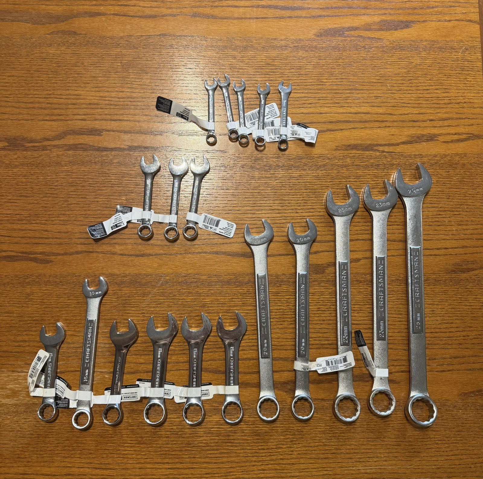 Craftsman Metric MM Wrench Random, 12 pt, 19 Pieces, SEE DESCRIPTION FOR SIZES