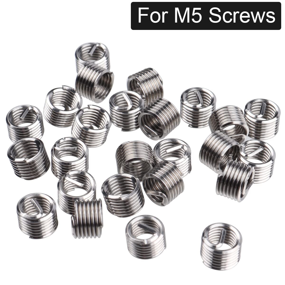 Thread Repair Kit M5 x 0.8 Helicoil 30pcs Stainless Steel Tool For Damaged Threa