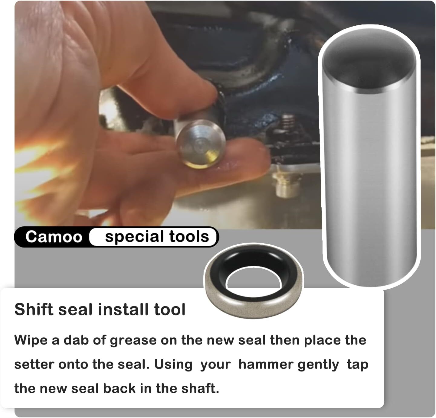 Transmission Shifter Seal Remover Installer Tool w Seal For GM Chevy 4L60E 4L80E