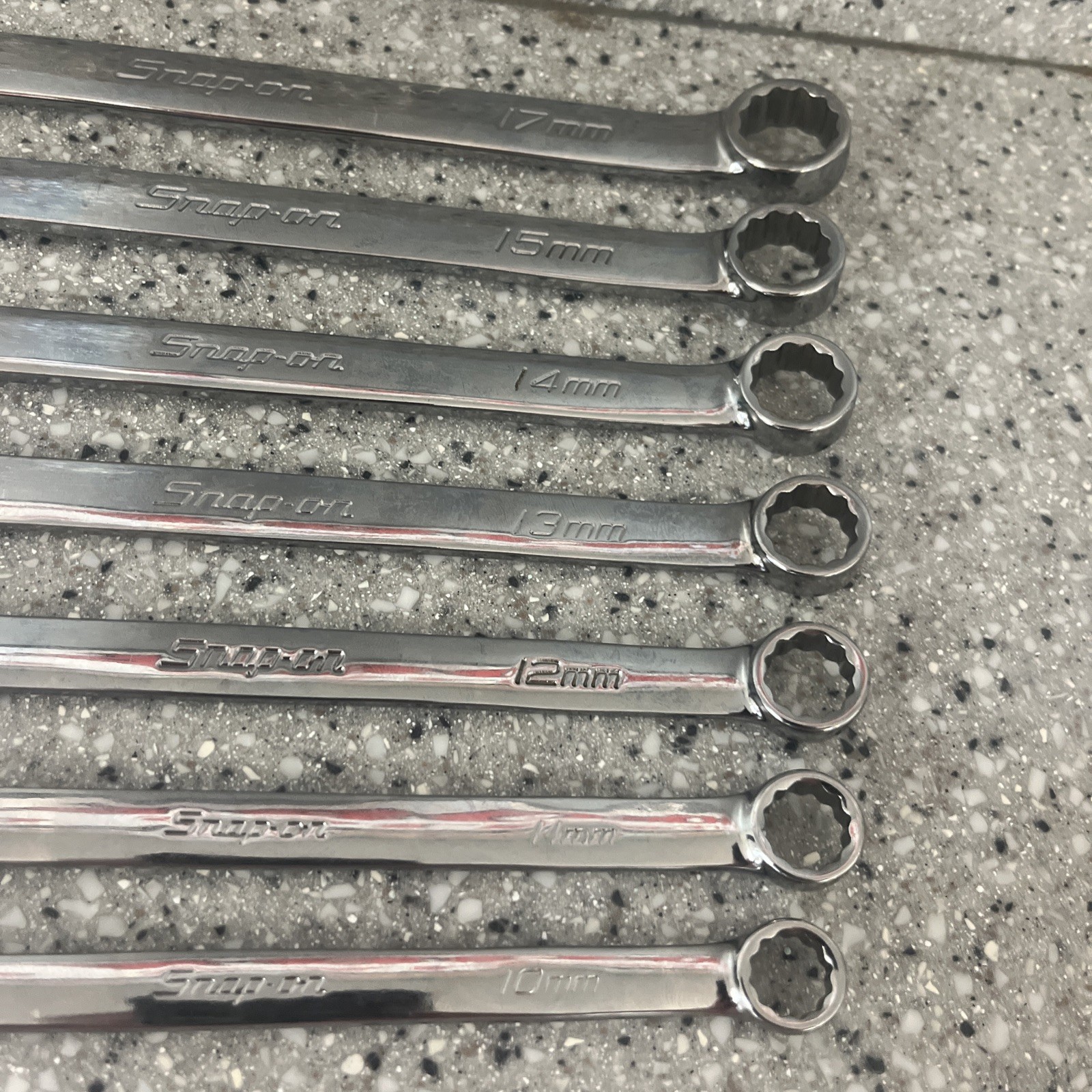 Snap-on Tools USA 7pc Metric 10-17mm Flank Drive Combination Wrench Set