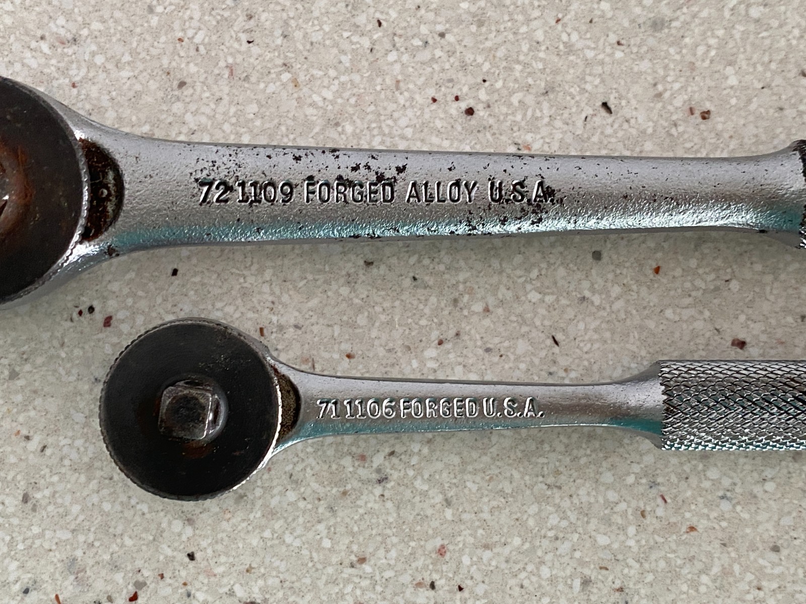Easco Ratchet Lot 3/8″ & 1/4″ Drive Thumb Wheel USA Used 3/8 721109 1/4 711106