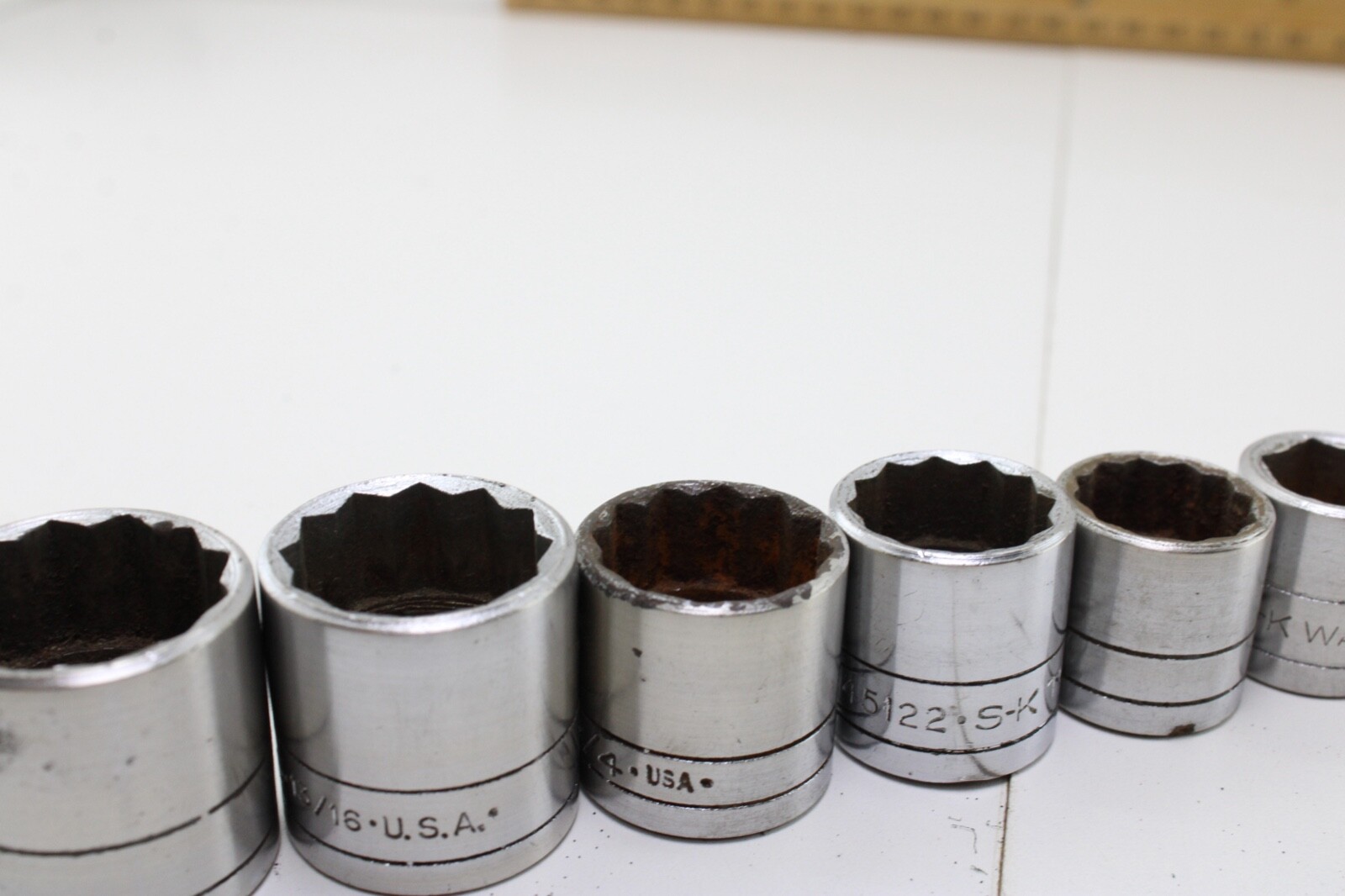 S-K Tools 45128-45112 7/8″-3/8″ 3/8″ Drive 9 Piece 12/6 Point Sockets Set USA