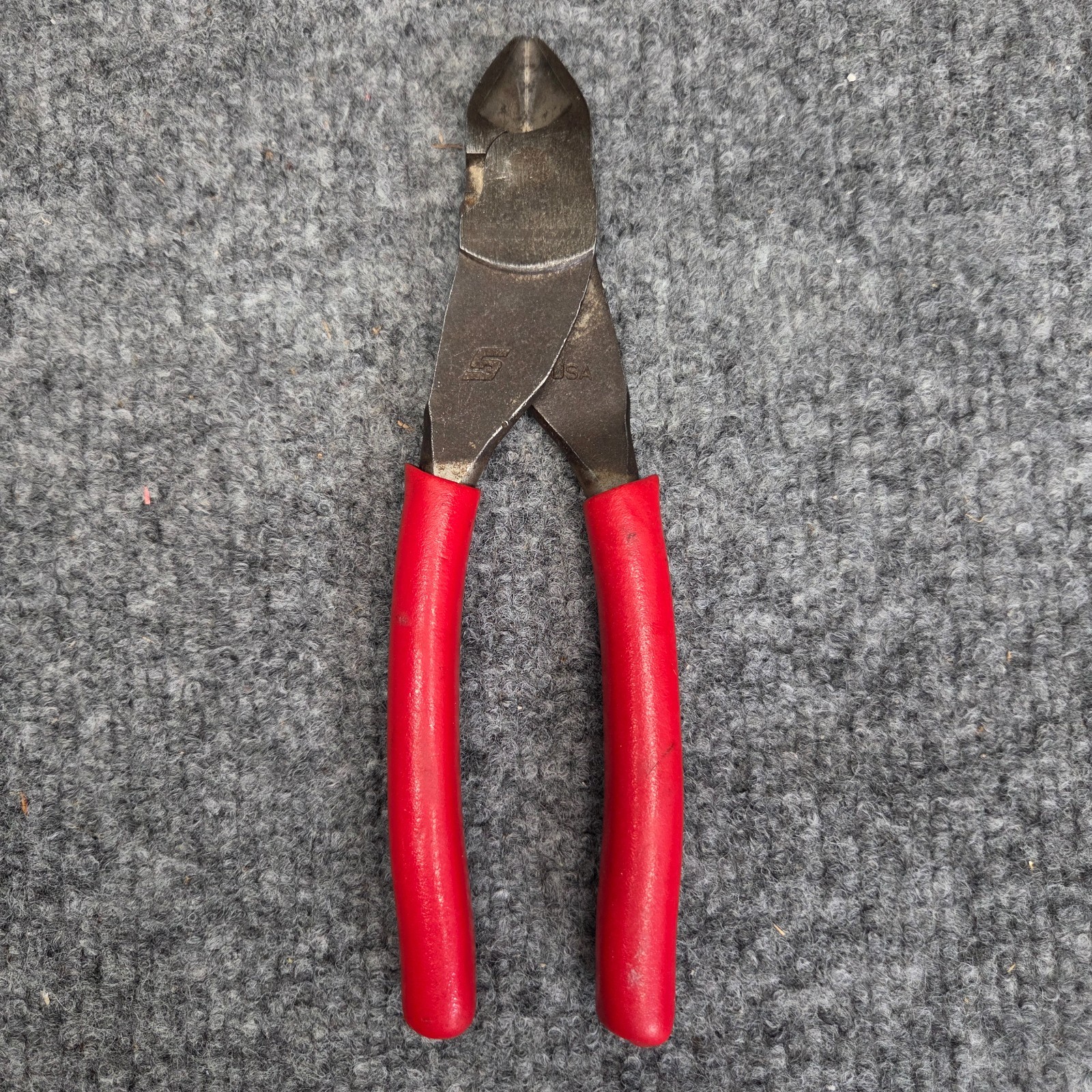 Snap on Tools USA 7” RED Soft Grip Vector Edge Diagonal Cutter Pliers 87ACF NICE