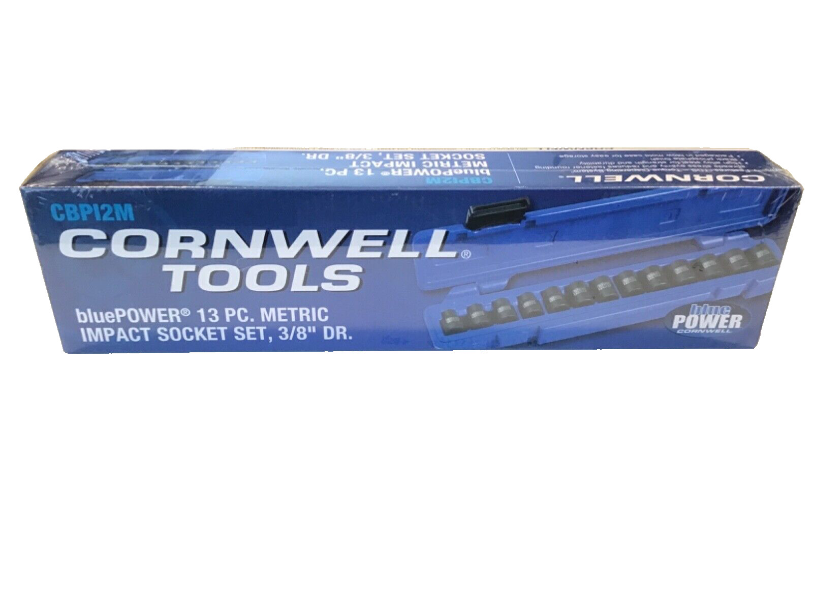 Cornwell CBP12M 13 Piece 3/8” Drive Metric Impact Socket Set In Snap Latch Case