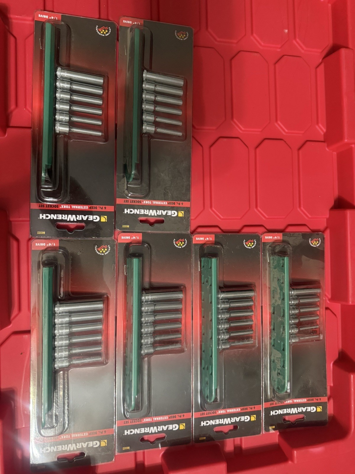 Gearwrench 80322D 6 Pc E-Torx Deep Socket Set 1/4″ Drive E4, E5, E6, E7, E8, E10