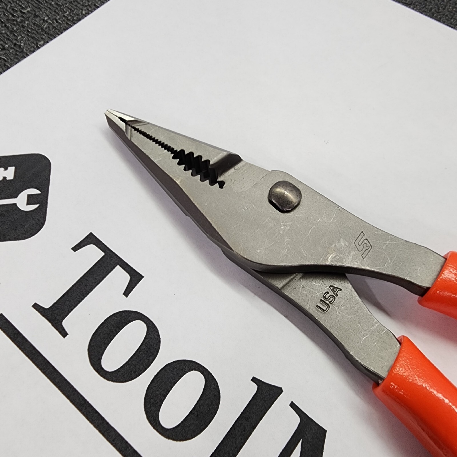 Snap-on Tools USA NEW ORANGE 7″ Talon Grip Long Nose Slip Joint Pliers LN46ACF
