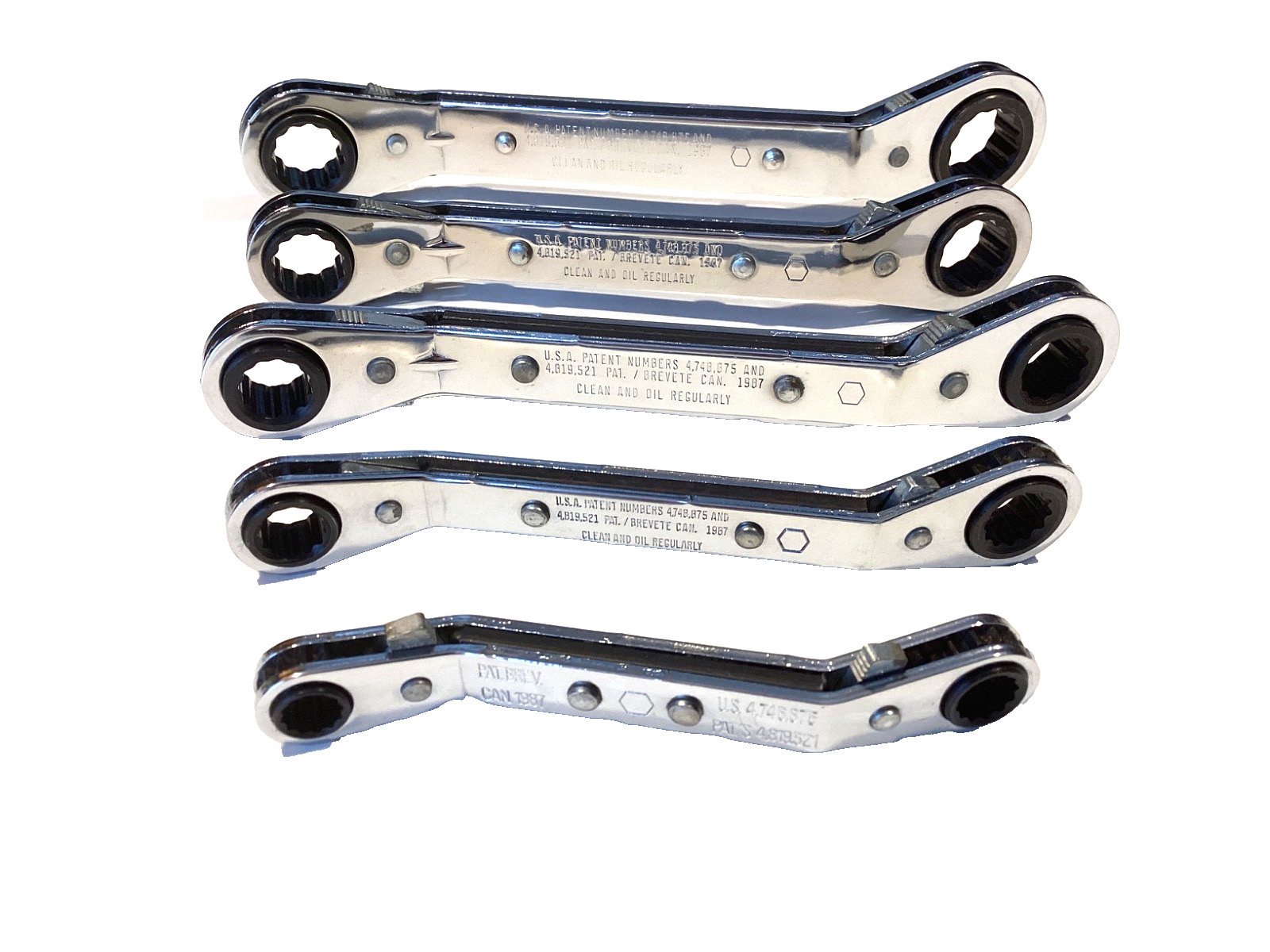 BLUE POINT By SNAP ON NEW 5 Piece Metric Offset Ratchet Box Wrench Set RBYAM605