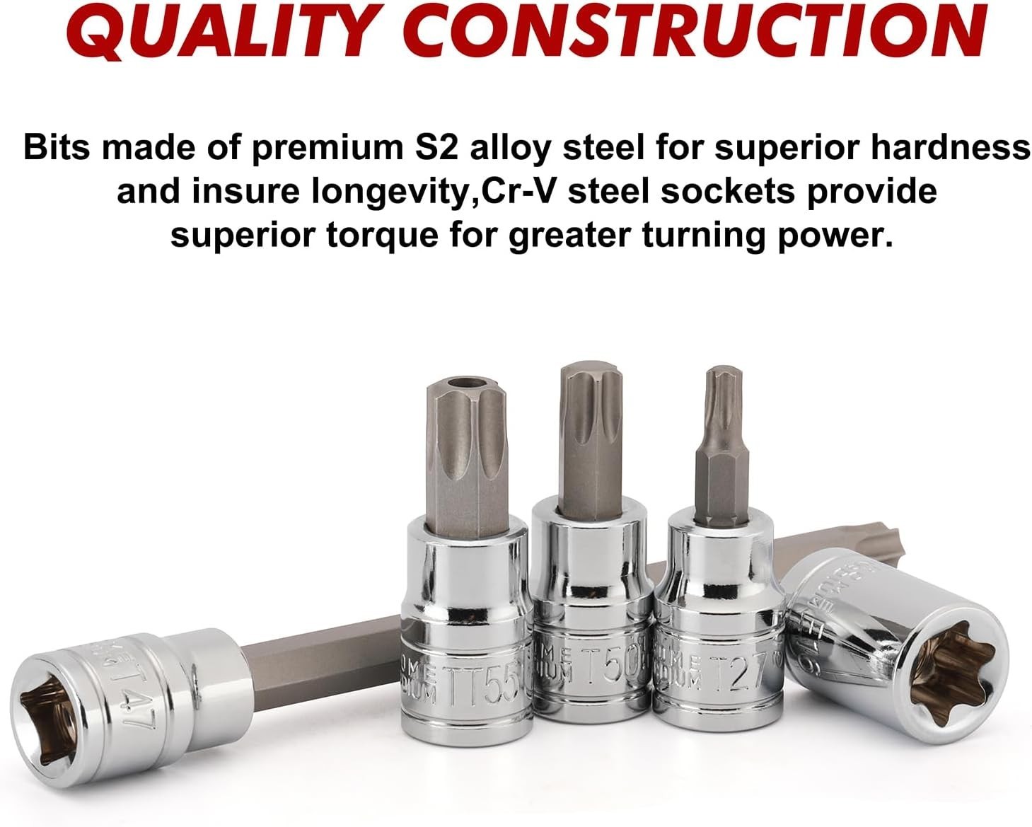 48-Piece Extra Long 3/8″ Drive Master Torx Socket Set – CR-V & S2 Steel