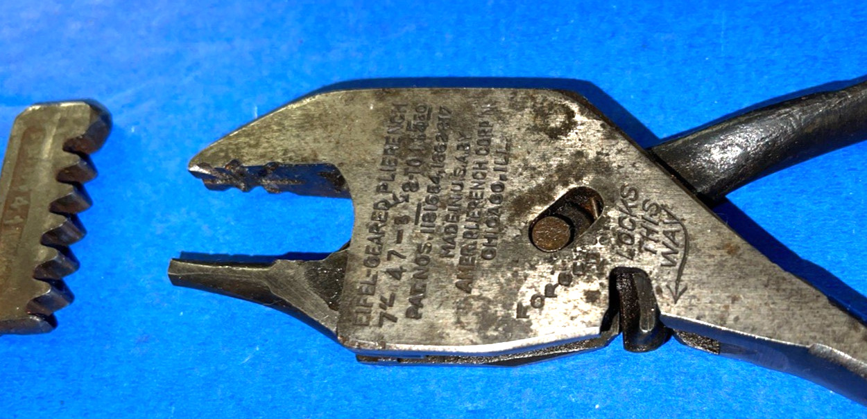EIFEL TOOLS VINTAGE GEARED PLIERENCH 7 INCH 1 EXTRA HEAD