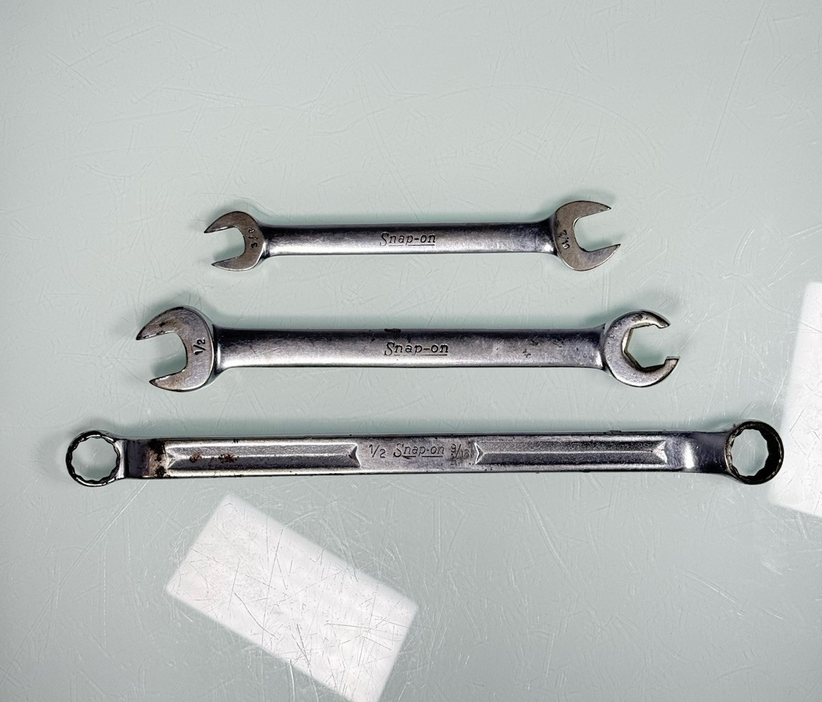 3pc Snap On Combination Wrench Lot SAE USA XV-1618 / RXS 16 / V0 1214 – Vintage