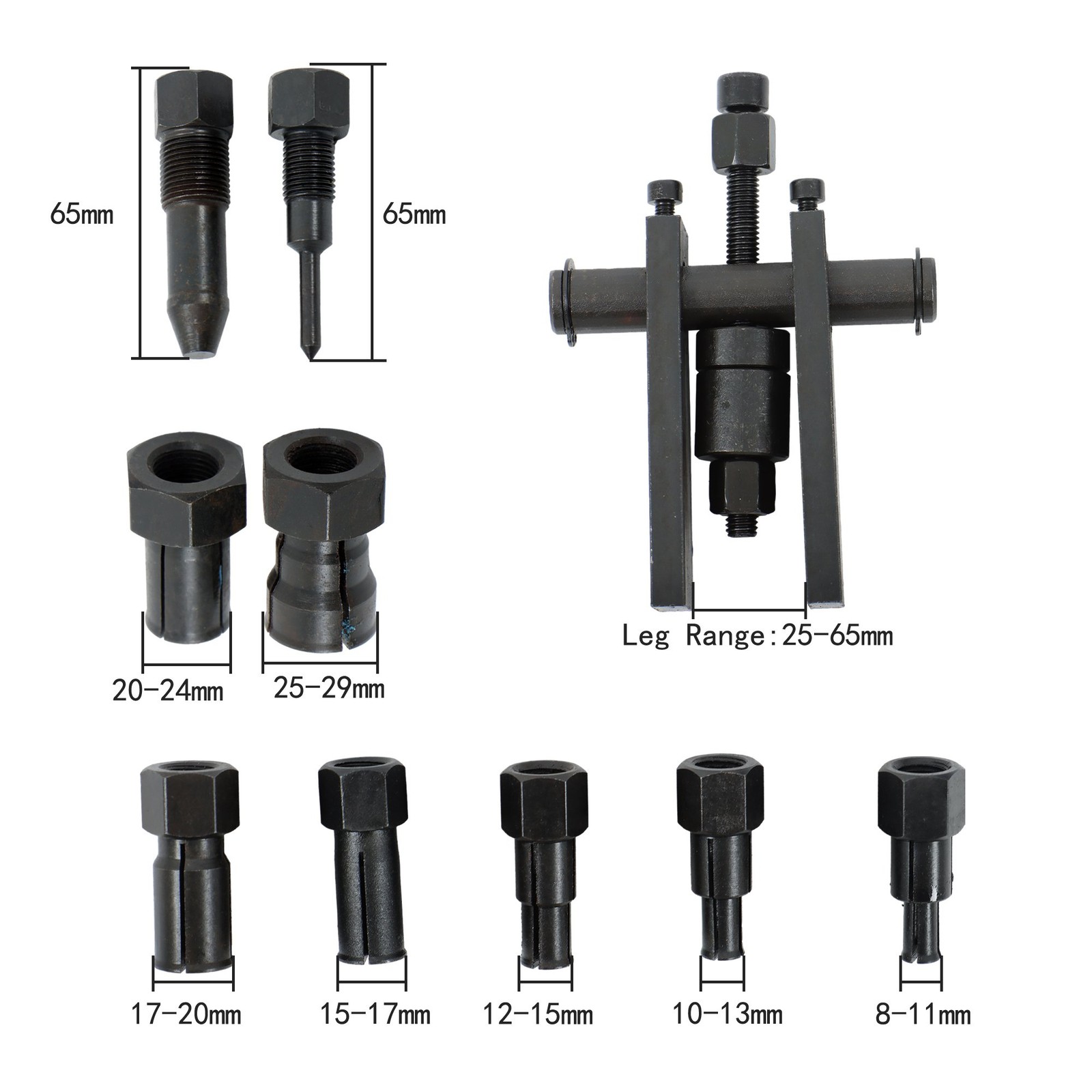 10 Pieces Motorcycle Inner Bearing disassembly Tool Set 8-25MM with Blue Box