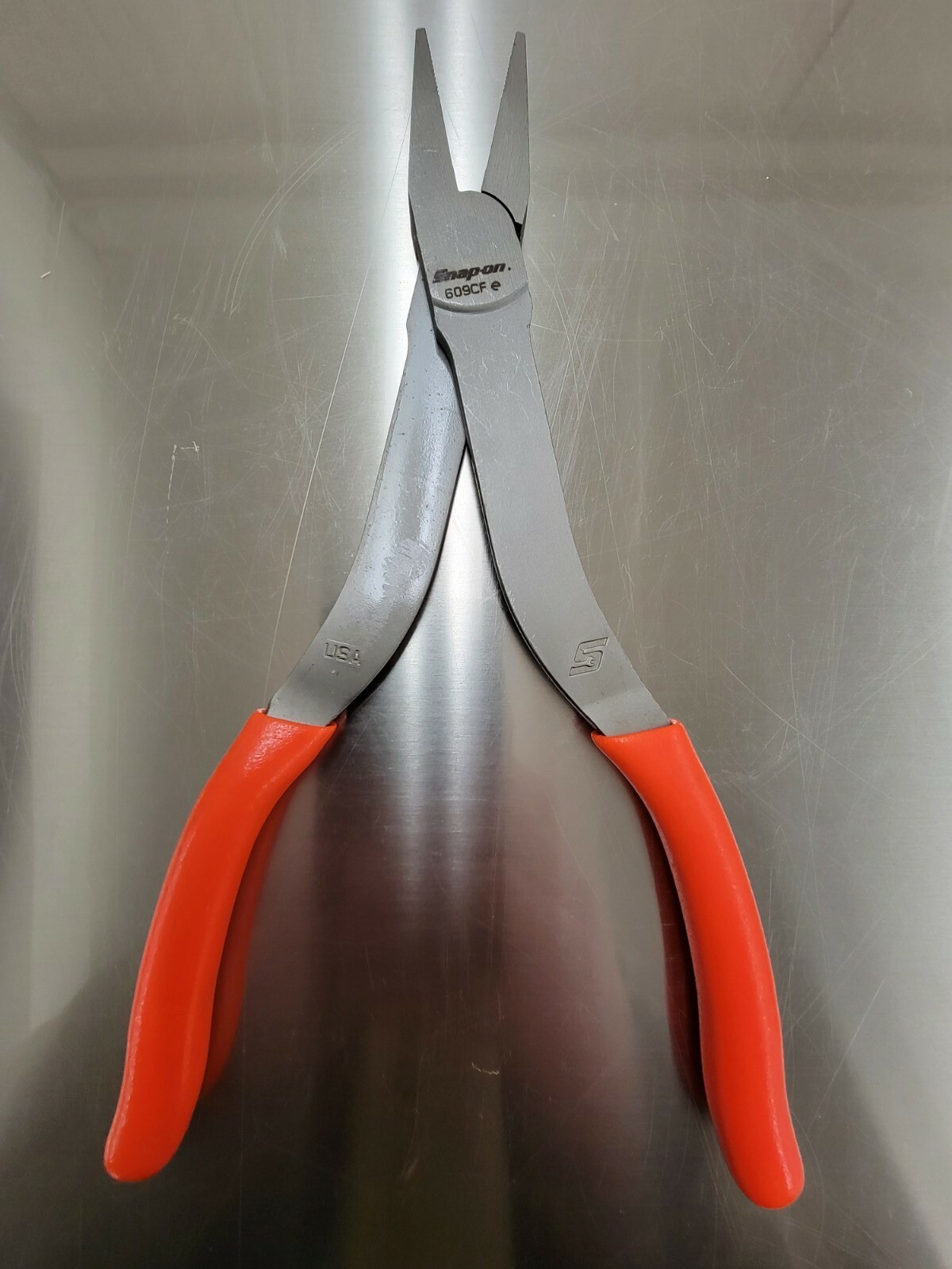 *NEW* Snap On Tools 609CF 9″ Talon Grip Duck Bill Pliers ORANGE Soft Grip